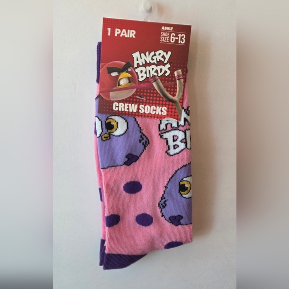 Angry Birds Crew Socks Pink & Purple - Picture 1 of 4